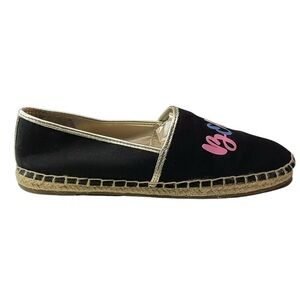 Sam Edelman Black Espadrilles with Pink Detail